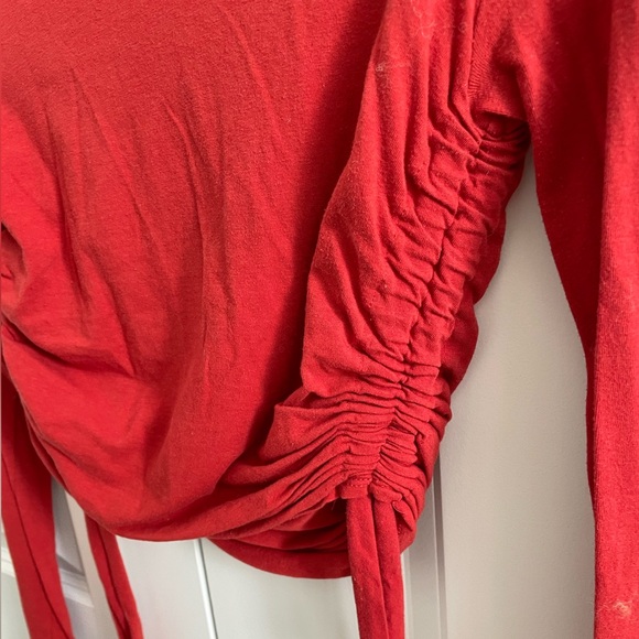 Ruched Long Sleeve Top - Forever 21 - Red - Picture 5 of 6
